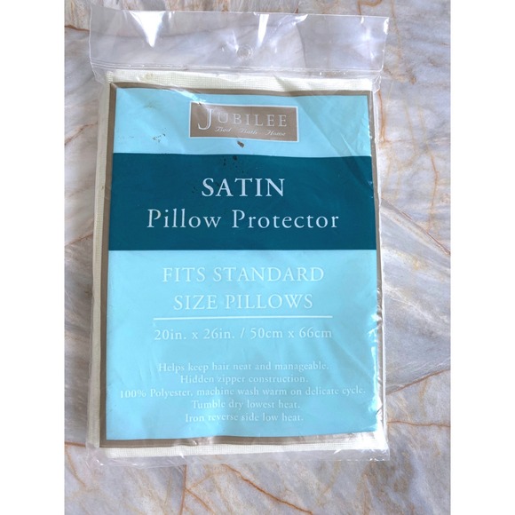 Jubilee Bed Bath Home Other - Jubilee Satin Pillow Protector Standard 20x26 Bone Off-White Hidden Zipper NEW